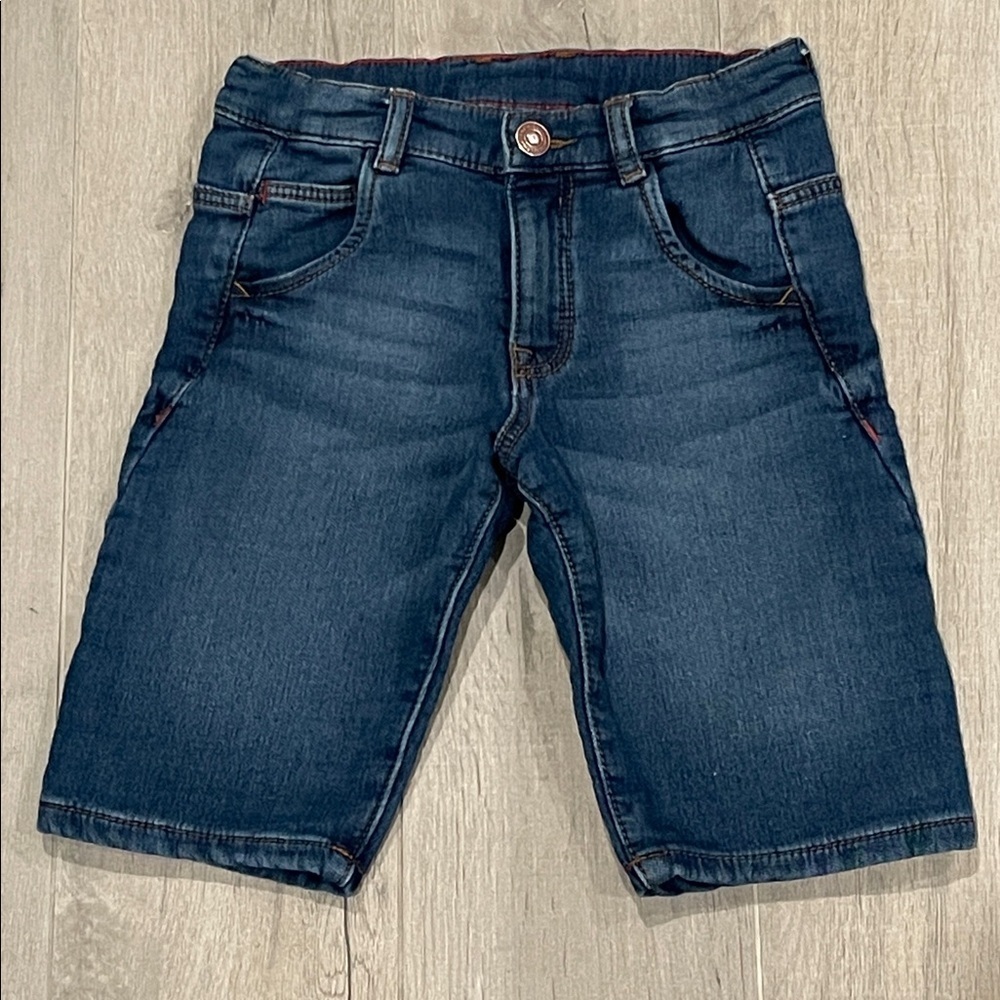 Zara Kids Boys Dark Blue Light Denim Shorts size  6 116cm